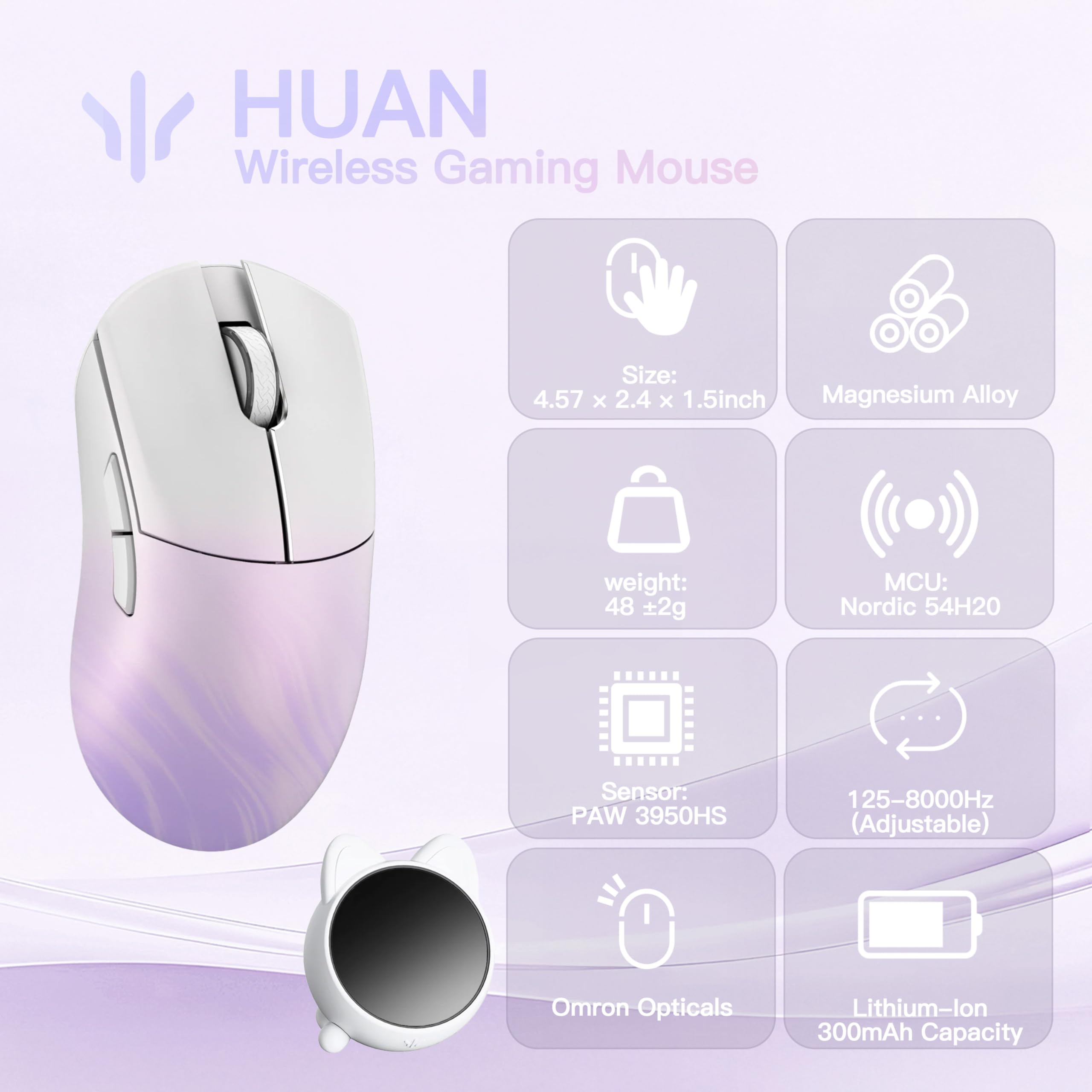 Amazon.com: WLMOUSE Huan 48g Ultra-Lightweight Magnesium Alloy